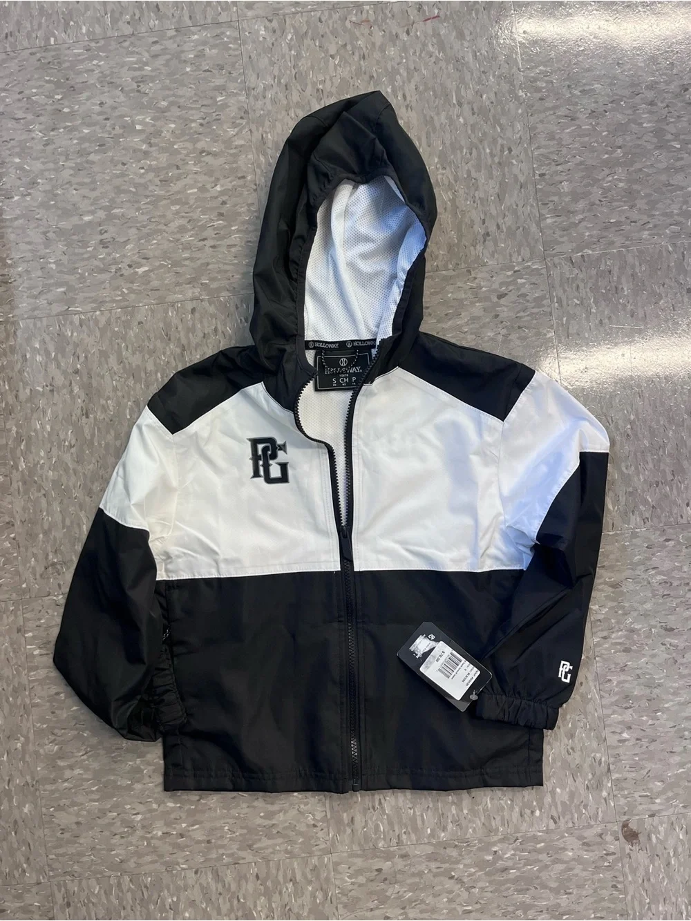 Perfect Game Boys' Black & White Hooded Windbreaker Jacket